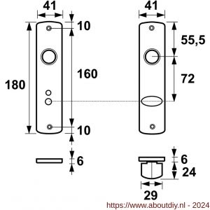 AXA Curve toiletdeurschilden TL 72-8 - A21600732 - afbeelding 2