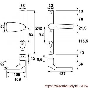 AXA Premium smal veiligheidsbeslag Wing-knop met Arrow PC 72 anti-kerntrek - A21601214 - afbeelding 2