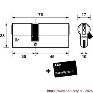 AXA dubbele veiligheidscilinder Xtreme Security verlengd 30-45 - A21600137 - afbeelding 3