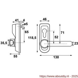 AXA Comfort anti-paniek krukbeslag PC 52 - A21600530 - afbeelding 2