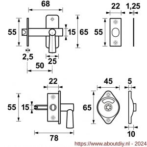 AXA inboorgrendel toilet DM50 - A21600567 - afbeelding 2