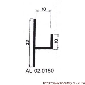 AluArt paneelprofiel 10 mm L 1000 mm set 6 stuks 8713329112119 aluminium brute - A20201028 - afbeelding 1
