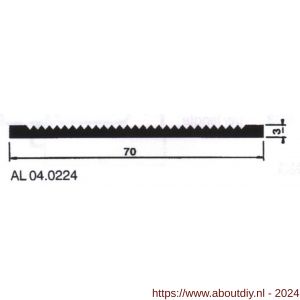 AluArt slijtstrip 70x3 mm L 5000 mm aluminium brute - A20200709 - afbeelding 1