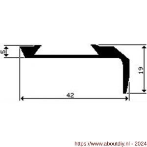 AluArt trapkant zonder inlage 42 mm L 2500 mm per 2 stuks aluminium brute - A20201016 - afbeelding 1