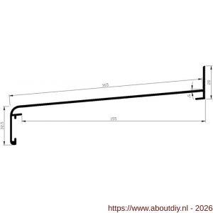 AluArt waterslagprofiel Roundline 5 graden 165/155 mm L 6000 mm aluminium brute - A20201128 - afbeelding 2