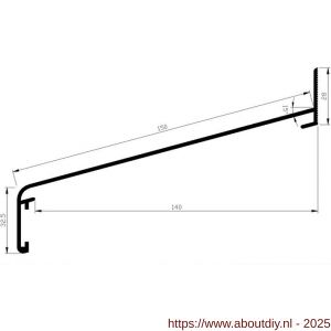 AluArt waterslagprofiel Roundline 15 graden 150/140 mm L 6000 mm aluminium brute - A20201125 - afbeelding 2