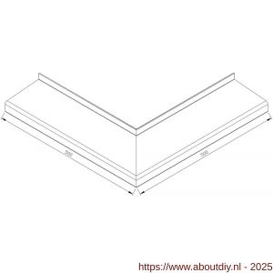 AluArt waterslagprofiel hoekstuk 90 graden uitwendig 500x500 mm voor Roundline 130/5 aluminium brute - A20201194 - afbeelding 1