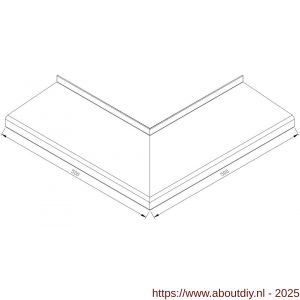 AluArt waterslagprofiel hoekstuk 90 graden uitwendig 500x500 mm voor Roundline 180/5 aluminium brute - A20201200 - afbeelding 1