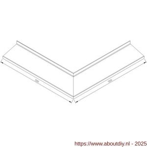 AluArt waterslagprofiel hoekstuk 90 graden uitwendige hoek 100 mm 500x500 mm voor AL060228 aluminium brute - A20201159 - afbeelding 2