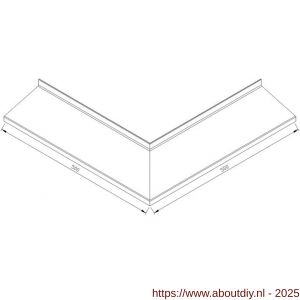 AluArt waterslagprofiel hoekstuk 90 graden uitwendige hoek 120 mm 500x500 mm voor AL060231 aluminium brute - A20201161 - afbeelding 2