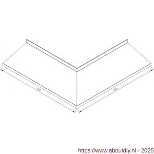 AluArt waterslagprofiel hoekstuk 90 graden uitwendige hoek 160 mm 500x500 mm voor AL060247 aluminium brute - A20201163 - afbeelding 2