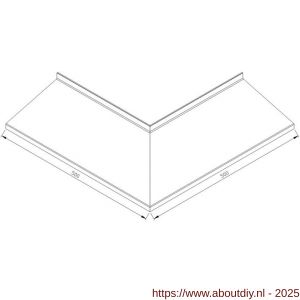 AluArt waterslagprofiel hoekstuk 90 graden uitwendige hoek 180 mm 500x500 mm voor AL060248 aluminium brute - A20201164 - afbeelding 2