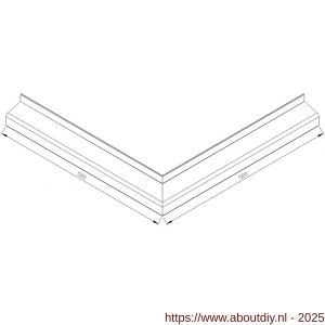 AluArt waterslagprofiel hoekstuk 90 graden uitwendig 500x500 mm voor Roundline 50/15 aluminium brute - A20201189 - afbeelding 1