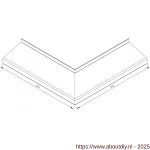 AluArt waterslagprofiel hoekstuk 90 graden uitwendig 500x500 mm voor Roundline 130/15 aluminium brute - A20201195 - afbeelding 1