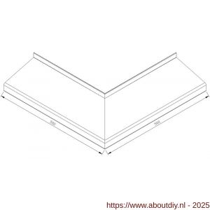 AluArt waterslagprofiel hoekstuk 90 graden uitwendig 500x500 mm voor Roundline 150/15 aluminium brute - A20201197 - afbeelding 1