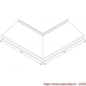 AluArt waterslagprofiel hoekstuk 90 graden uitwendig 500x500 mm voor Roundline 200/15 aluminium brute - A20201203 - afbeelding 1