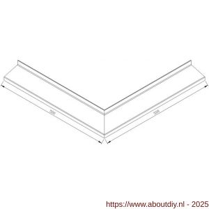 AluArt waterslagprofiel hoekstuk 90 graden uitwendige hoek 70 mm 500x500 mm voor AL060610 aluminium brute - A20201156 - afbeelding 2