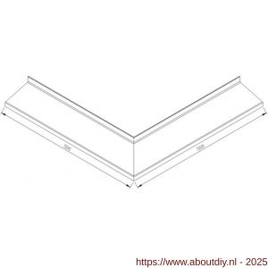 AluArt waterslagprofiel hoekstuk 90 graden uitwendige hoek 90 mm 500x500 mm voor AL060611 aluminium brute - A20201158 - afbeelding 2