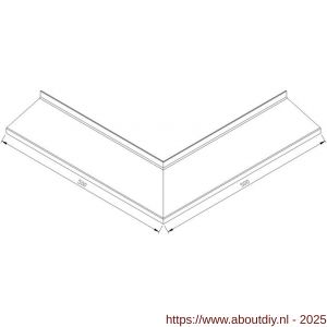 AluArt waterslagprofiel hoekstuk 90 graden uitwendige hoek 110 mm 500x500 mm voor AL060612 aluminium brute - A20201160 - afbeelding 2