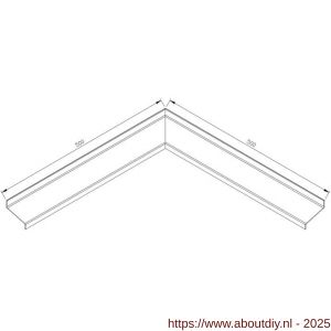 AluArt waterslagprofiel hoekstuk 90 graden inwendige hoek 60 mm 500x500 mm voor AL060215 aluminium brute - A20201143 - afbeelding 2