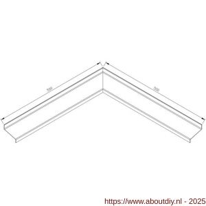 AluArt waterslagprofiel hoekstuk 90 graden inwendige hoek 60 mm 500x500 mm voor AL060215 aluminium brute - A20201143 - afbeelding 2