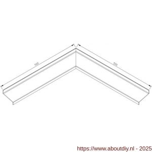 AluArt waterslagprofiel hoekstuk 90 graden inwendige hoek 70 mm 500x500 mm voor AL060610 aluminium brute - A20201144 - afbeelding 2