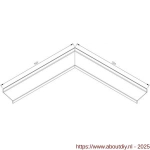 AluArt waterslagprofiel hoekstuk 90 graden inwendige hoek 70 mm 500x500 mm voor AL060610 aluminium brute - A20201144 - afbeelding 2