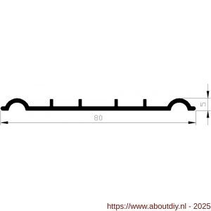 AluArt waterslagprofiel koppelplaatje voor Roundline 130/5 aluminium brute - A20201230 - afbeelding 1