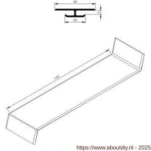 AluArt waterslagprofiel koppelstuk voor waterslag 140 mm aluminium brute - A20201174 - afbeelding 2