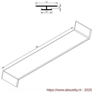 AluArt waterslagprofiel koppelstuk voor waterslag 180 mm aluminium brute - A20201176 - afbeelding 2