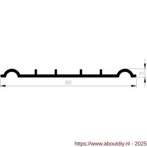 AluArt waterslagprofiel koppelplaatje voor Roundline 70/15 aluminium brute - A20201226 - afbeelding 1