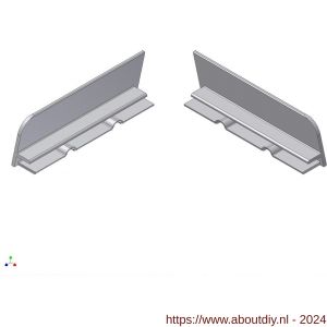 AluArt waterslagprofiel stel kopschotjes links en rechts profiel 80 mm aluminium brute - A20201181 - afbeelding 1