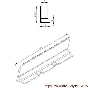 AluArt waterslagprofiel stel kopschotjes links en rechts profiel 100 mm aluminium brute - A20201183 - afbeelding 3