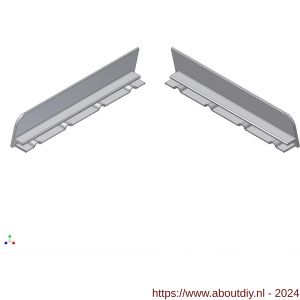 AluArt waterslagprofiel stel kopschotjes links en rechts profiel 120 mm aluminium brute - A20201185 - afbeelding 1