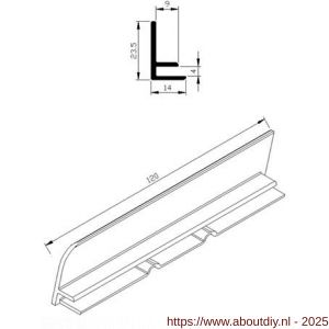 AluArt waterslagprofiel stel kopschotjes links en rechts profiel 120 mm aluminium brute - A20201185 - afbeelding 3