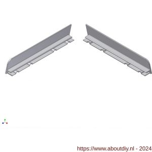 AluArt waterslagprofiel stel kopschotjes links en rechts profiel 140 mm aluminium brute - A20201186 - afbeelding 1