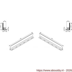 AluArt waterslagprofiel stel kopschotjes links en rechts profiel 180 mm aluminium brute - A20201188 - afbeelding 2