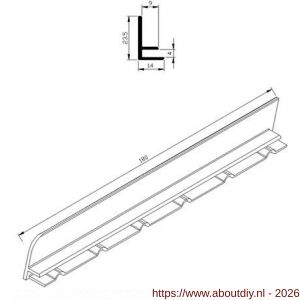 AluArt waterslagprofiel stel kopschotjes links en rechts profiel 180 mm aluminium brute - A20201188 - afbeelding 3