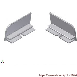 AluArt waterslagprofiel stel kopschotjes links en rechts profiel 50 mm aluminium brute - A20201178 - afbeelding 1