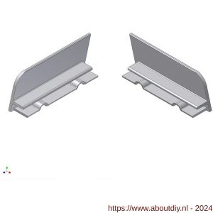 AluArt waterslagprofiel stel kopschotjes links en rechts profiel 60 mm aluminium brute - A20201179 - afbeelding 1