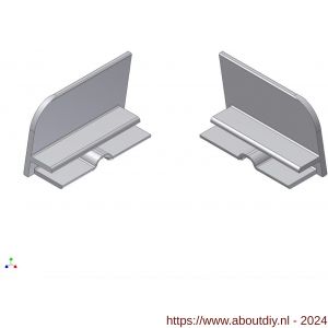 AluArt waterslagprofiel stel kopschotjes links en rechts profiel 40 mm aluminium brute - A20201177 - afbeelding 1