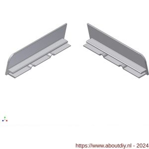 AluArt waterslagprofiel stel kopschotjes links en rechts profiel 90 mm aluminium brute - A20201182 - afbeelding 1