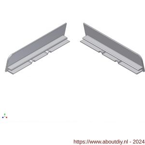 AluArt waterslagprofiel stel kopschotjes links en rechts profiel 110 mm aluminium brute - A20201184 - afbeelding 1
