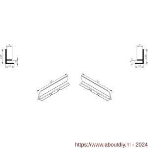 AluArt waterslagprofiel stel kopschotjes links en rechts profiel 110 mm aluminium brute - A20201184 - afbeelding 2
