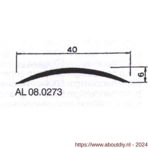 AluArt afdekprofiel 40x6 mm L 6000 mm aluminium brute - A20200018 - afbeelding 2