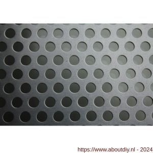 AluArt plaat 2000x1000x1 mm rondperforatie 5 mm steek 8 mm aluminium brute - A20201352 - afbeelding 1
