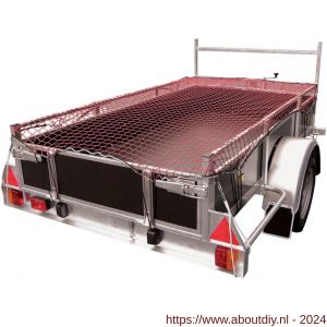 Berdal Loadlok aanhangwagennet met hoeklussen en elastiek rood 200x300 cm - A50200855 - afbeelding 1