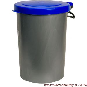 Gripline-A afvalcontainer kunststof 55 L grijs blauw deksel - A50200432 - afbeelding 2