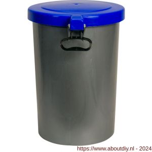 Gripline-A afvalcontainer kunststof 55 L grijs blauw deksel - A50200432 - afbeelding 3