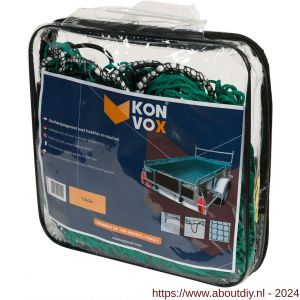 Konvox aanhangwagennet met hoeklussen en elastiek groen 150x200 cm - A50200846 - afbeelding 3